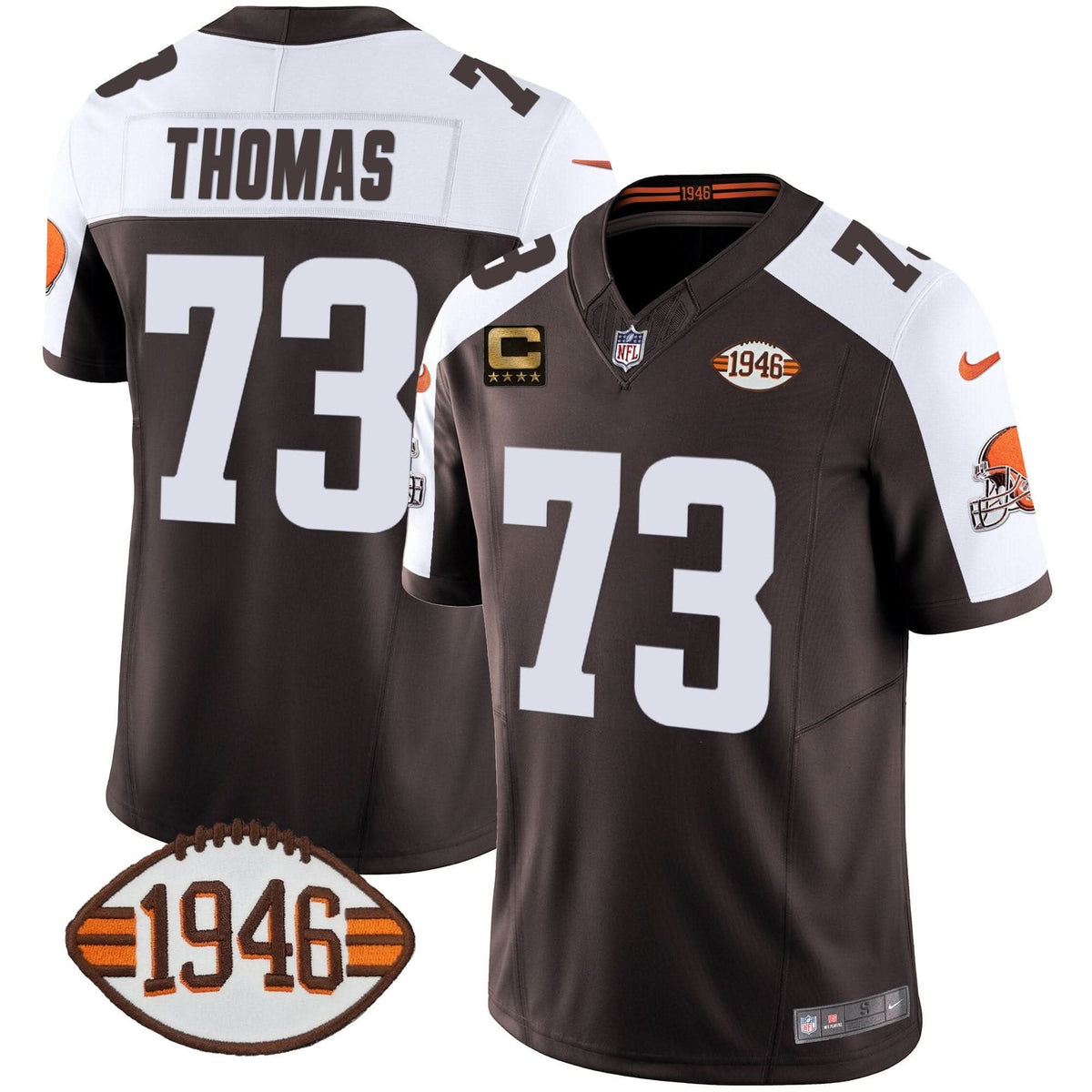 Browns 1946 75th Anniversary Patch Jersey - All Stitched