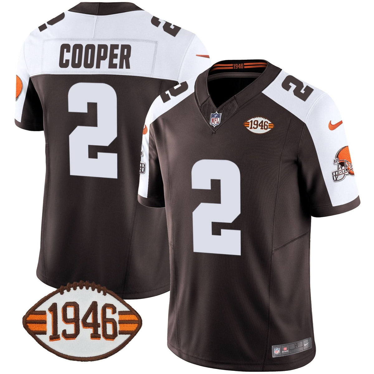 Browns 1946 75th Anniversary Patch Jersey - All Stitched