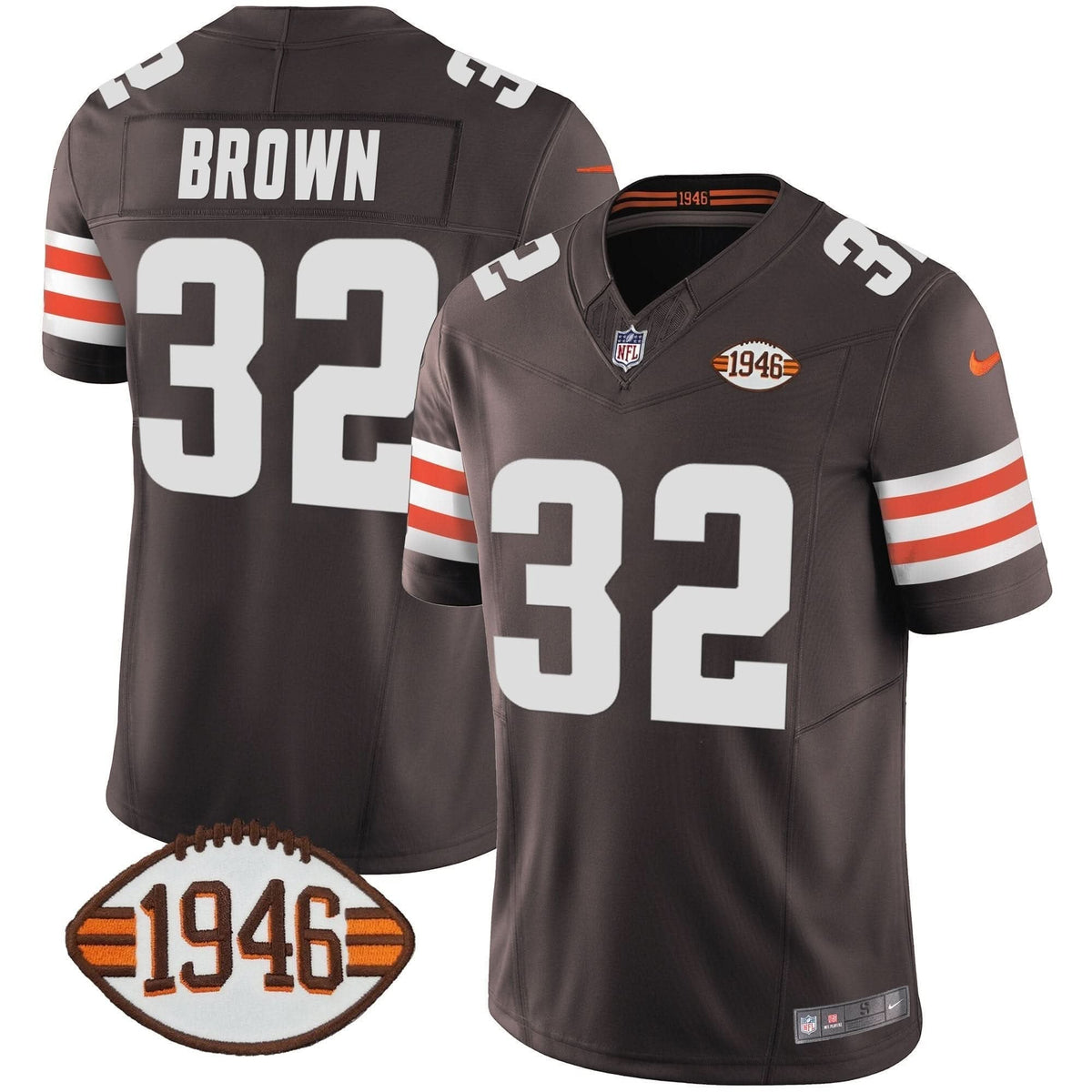 Browns 1946 75th Anniversary Patch Jersey - All Stitched