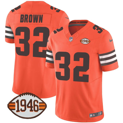 Browns 1946 75th Anniversary Patch Jersey - All Stitched