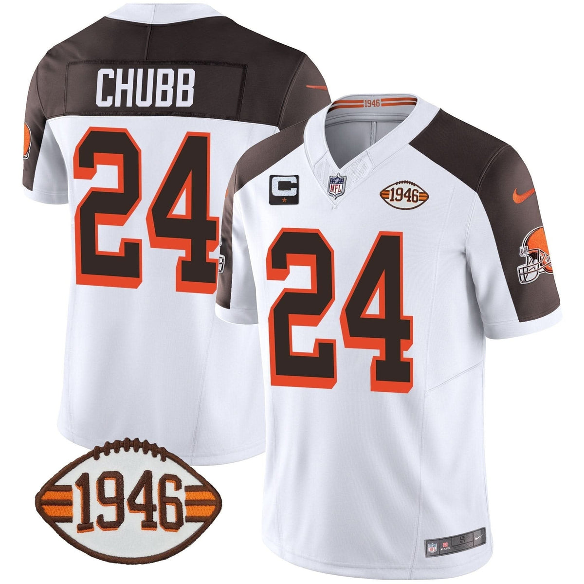 Browns 1946 75th Anniversary Patch Jersey - All Stitched