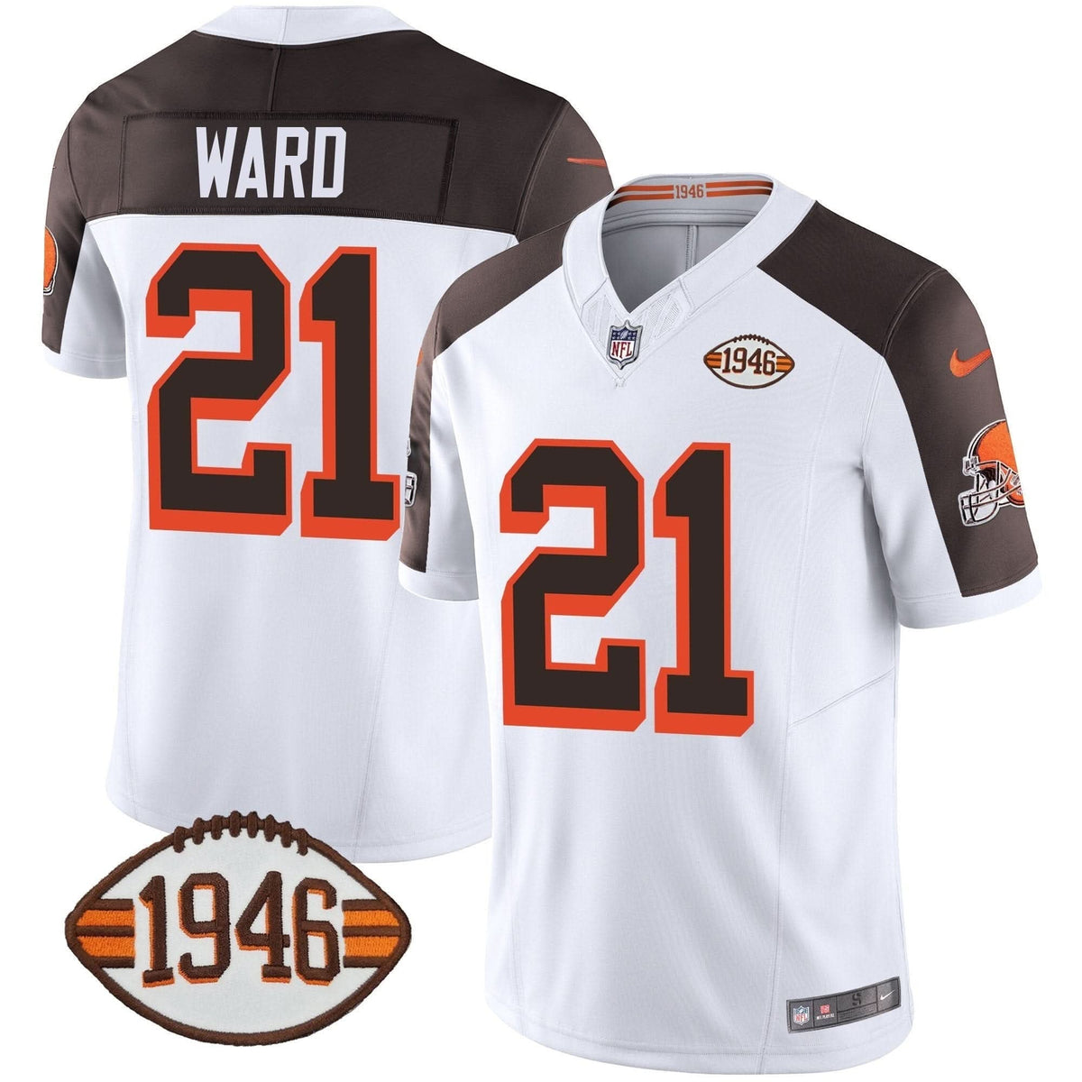 Browns 1946 75th Anniversary Patch Jersey - All Stitched