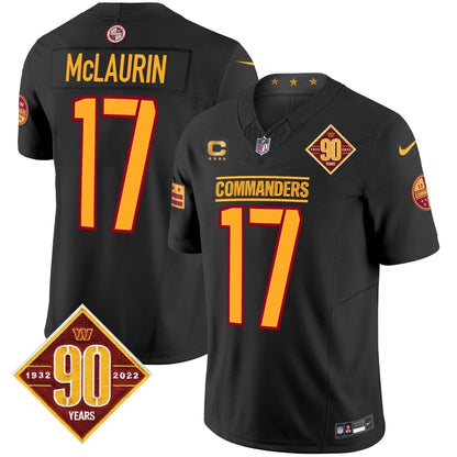 Washington Commanders 90th Anniversary Patch Vapor Limited Jersey - All Stitched