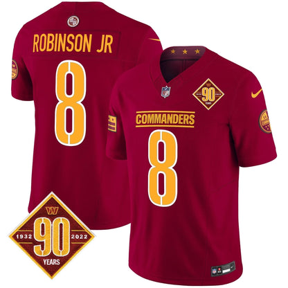 Washington Commanders 90th Anniversary Patch Vapor Limited Jersey - All Stitched