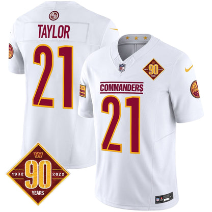 Washington Commanders 90th Anniversary Patch Vapor Limited Jersey - All Stitched
