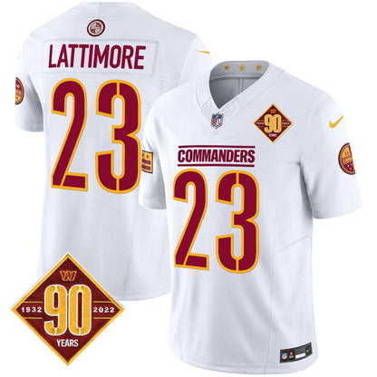 Washington Commanders 90th Anniversary Patch Vapor Limited Jersey - All Stitched