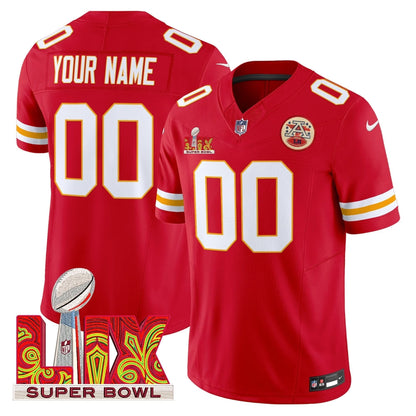 Chiefs Super Bowl LIX Patch Vapor Limited Custom Jersey - All Stitched
