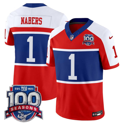 New York Giants 'Century Red' 100th Season Commemorative Vapor Jersey - All Stitched