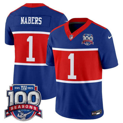New York Giants 'Century Red' 100th Season Commemorative Vapor Jersey - All Stitched