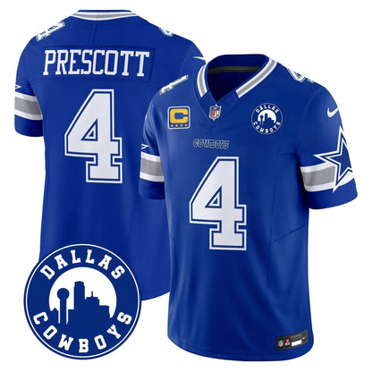 Cowboys "Dallas City" Patch Vapor Limited Jersey - All Stitched