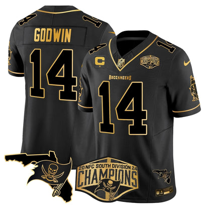 Buccaneers 2024 NFC South Division Champions Patch Gold Vapor Limited Jersey - All Stitched