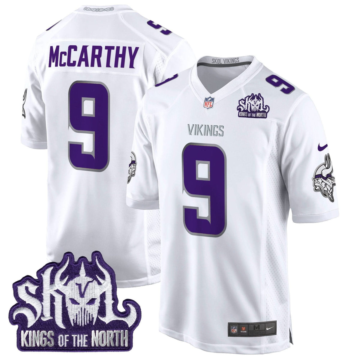 Minnesota Vikings King Of The North Patch Throwback Game Jersey - All Stitched