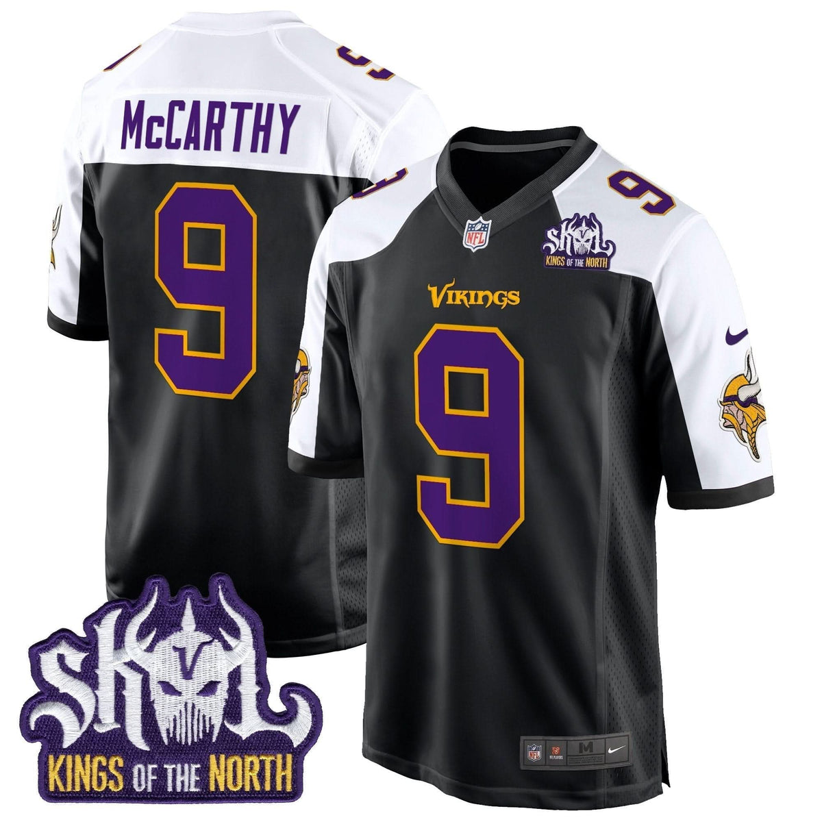 Minnesota Vikings King Of The North Patch Throwback Game Jersey - All Stitched
