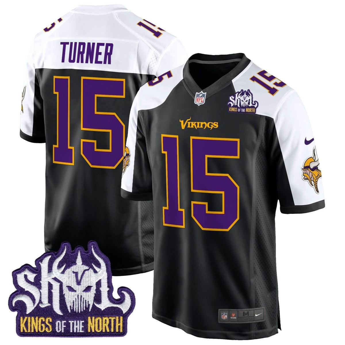 Minnesota Vikings King Of The North Patch Throwback Game Jersey - All Stitched