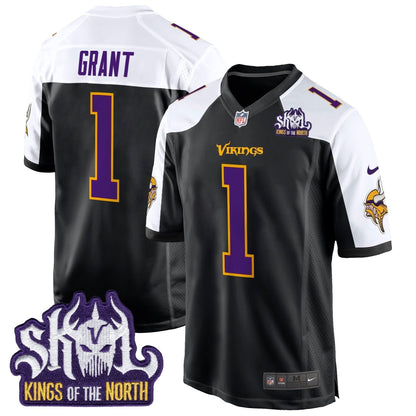 Minnesota Vikings King Of The North Patch Throwback Game Jersey - All Stitched