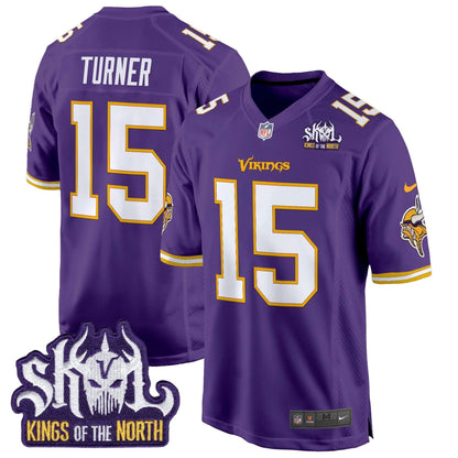 Minnesota Vikings King Of The North Patch Throwback Game Jersey - All Stitched