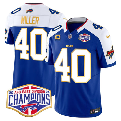 Bills 2024 AFC East Division Champions Gold Trim Vapor Limited Jersey - All Stitched