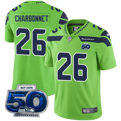Seattle Seahawks 50th Season Vapor Limited Jersey - All Stitched