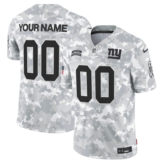 New York Giants 2024 Salute to Service Vapor Limited Custom Jersey - Arctic Camo - All Stitched