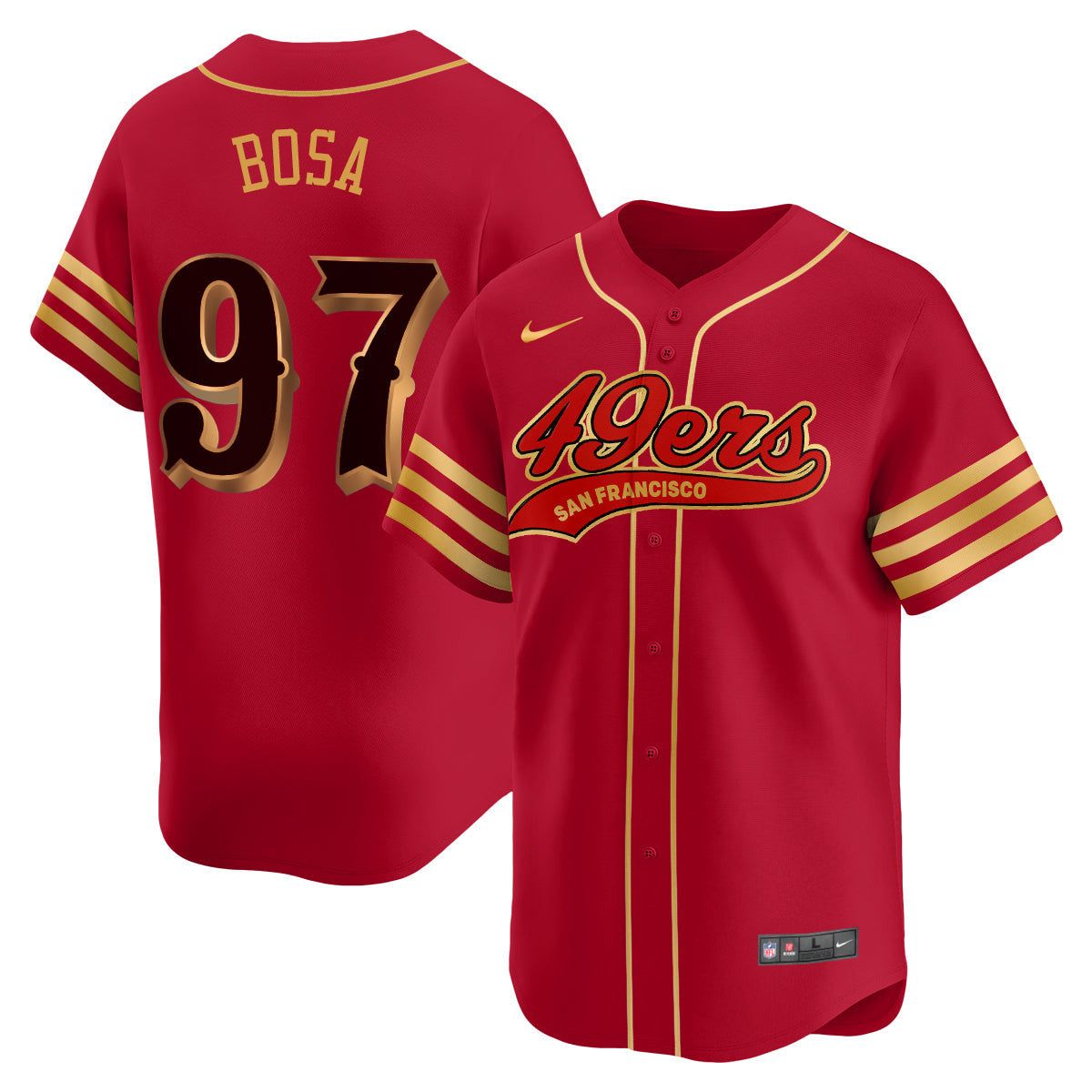 San Francisco 49ers Rivalry Series Baseball Jersey - All Stitched