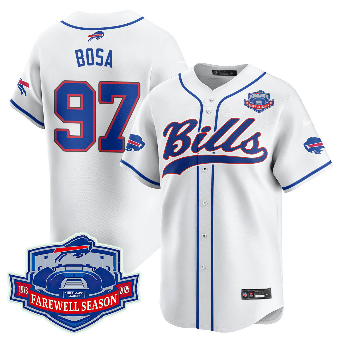 Buffalo Bills 2025 Baseball Jersey All Stitched - Farewell to Highmark Stadium