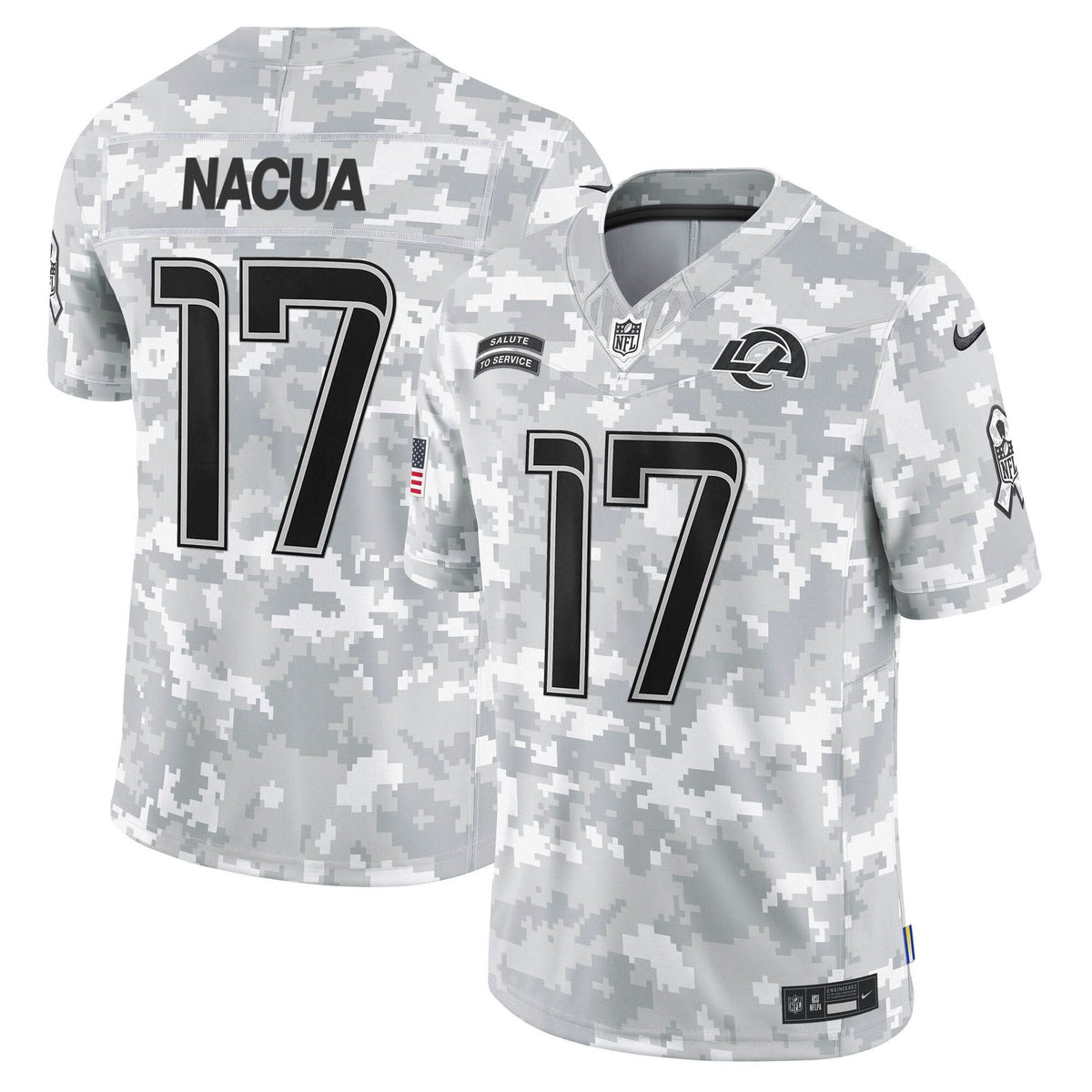 Rams 2024 Salute to Service Vapor Limited Jersey - Arctic Camo - All Stitched