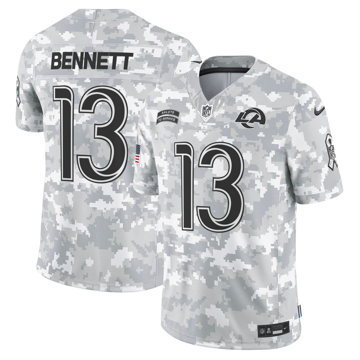 Rams 2024 Salute to Service Vapor Limited Jersey - Arctic Camo - All Stitched