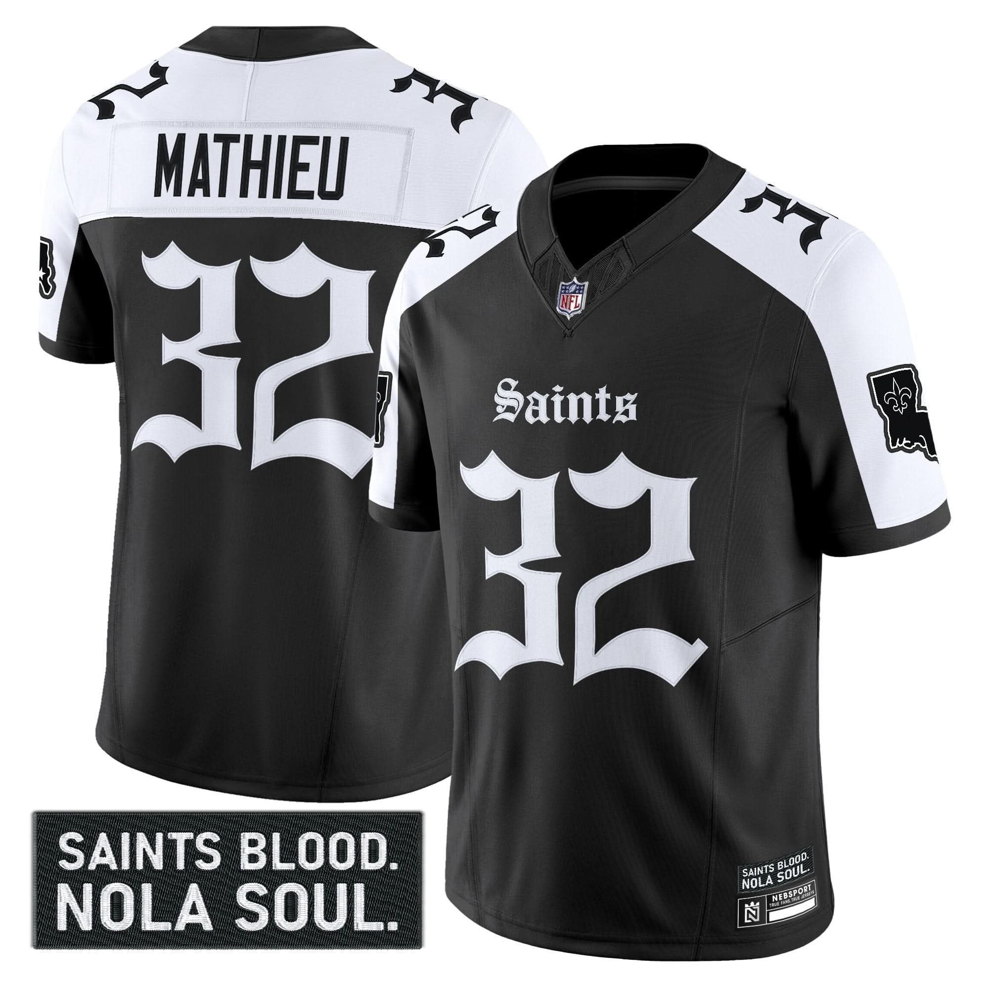 New Orleans Saints 'Gothic Vieux CarrÃÂ© Edition' Vapor Jersey - All Stitched
