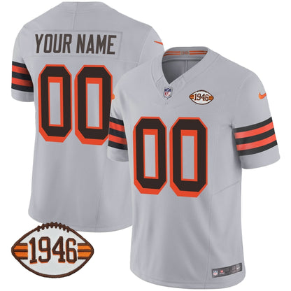 Browns 1946 75th Anniversary Patch Custom Jersey - All Stitched
