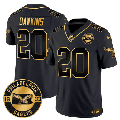 Philadelphia Eagles 2024 Throwback Gold Vapor Limited Jersey - Est. 1933 Patch - All Stitched