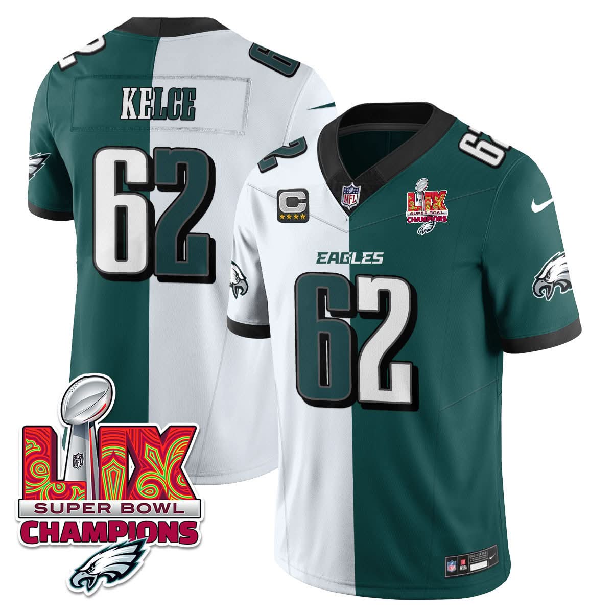 Philadelphia Eagles Super Bowl LIX Champions Gold Vapor Limited Jersey - All Stitched