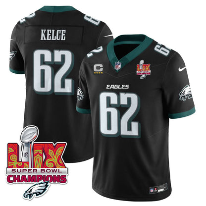 Philadelphia Eagles Super Bowl LIX Champions Gold Vapor Limited Jersey - All Stitched