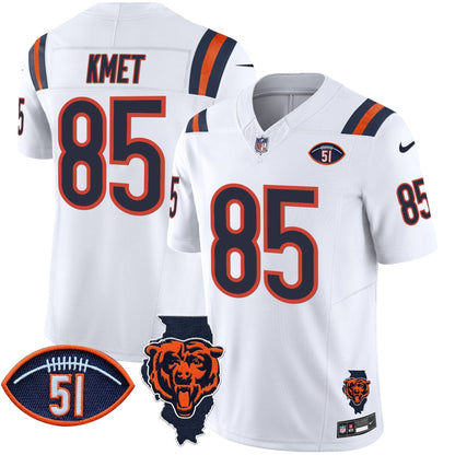 Bears Illinois Patch Vapor Limited Jersey V2 - All Stitched