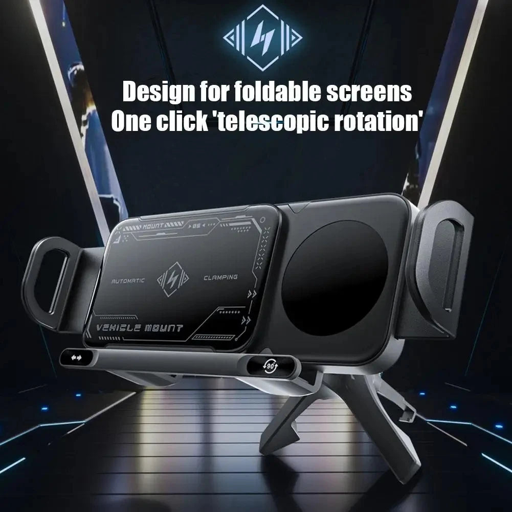 High Intelligent Mobile Phone/Pad Holder, Magnetic Phone Holder for Car, 2 in 1 Auto Rotating Phone Holder, Wireless Car Charger