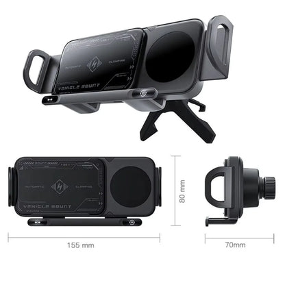 High Intelligent Mobile Phone/Pad Holder, Magnetic Phone Holder for Car, 2 in 1 Auto Rotating Phone Holder, Wireless Car Charger