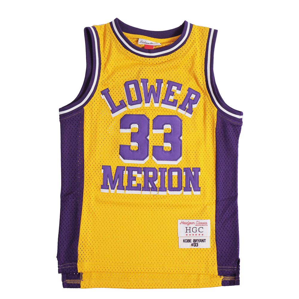 KOBE BRYANT LOWER MERION BASKETBALL JERSEY (YELLOW/PURPLE)