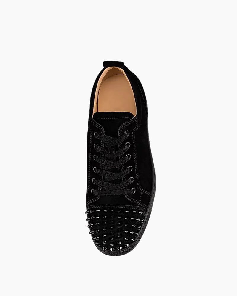 Suede Stud Spikes Red Sole Low-Top Sneakers