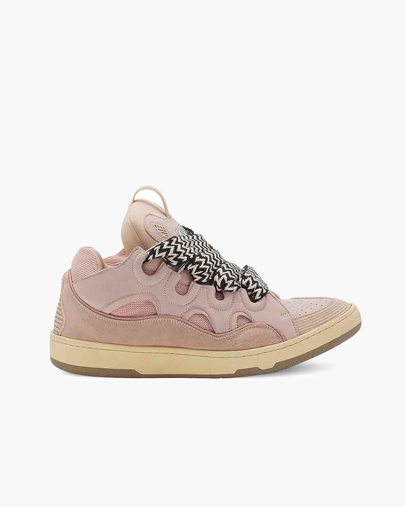 Curb Sneakers with Oversized Multicolor Laces