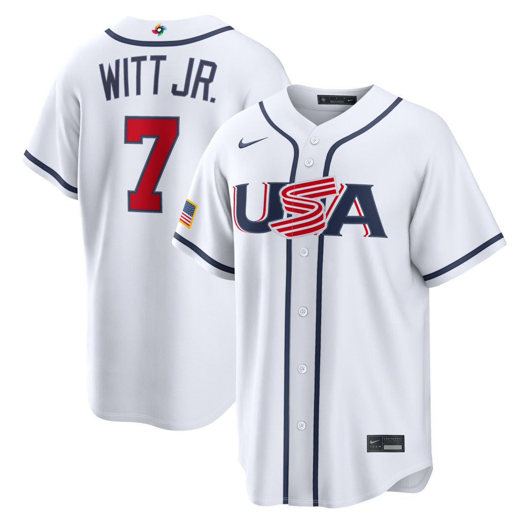 Men's #7 Bobby Witt Jr. USA 2026 World Baseball Classic Baseball Jersey