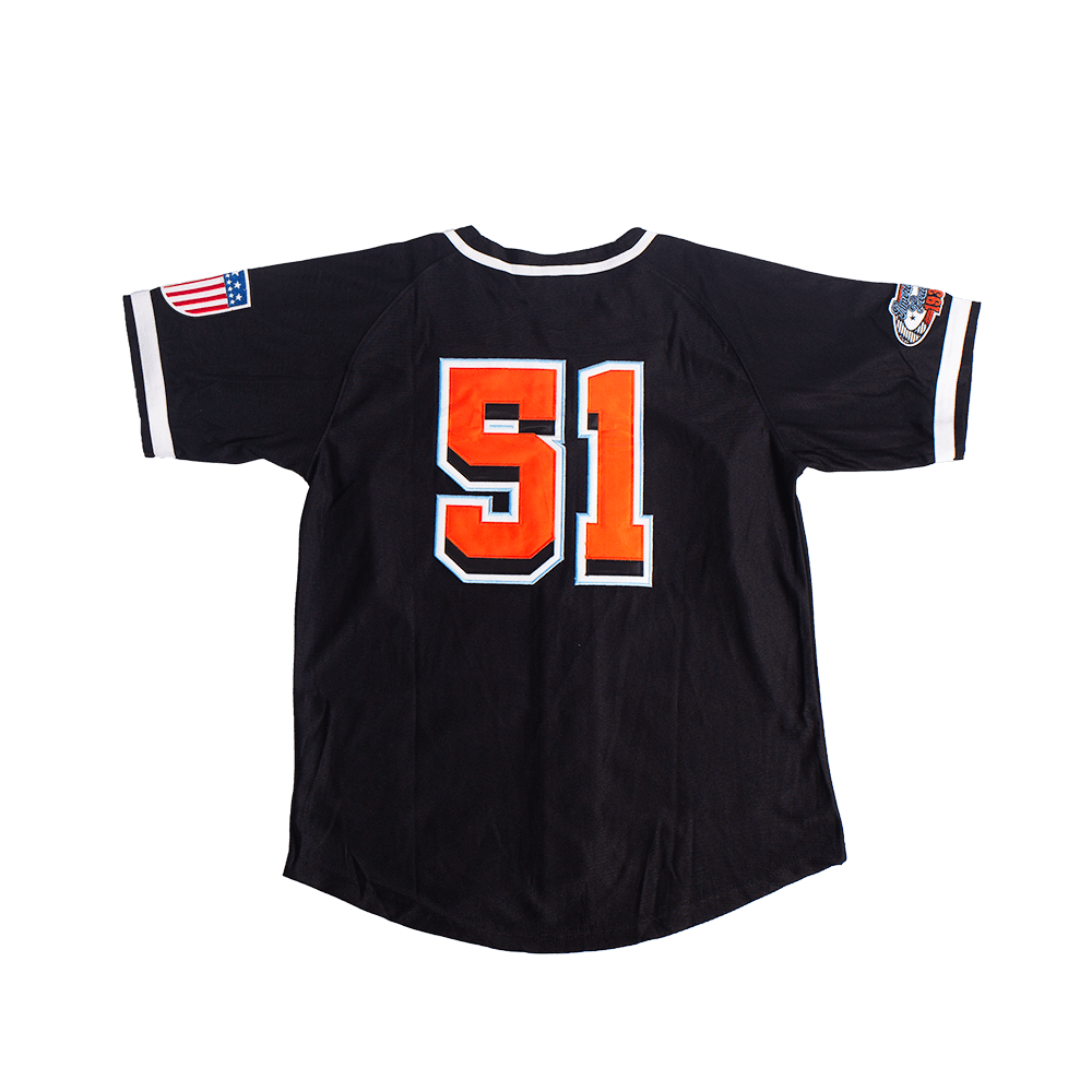MIAMI GIANTS NEGRO LEAGUE BUTTON DOWN BASEBALL JERSEY (BLACK)