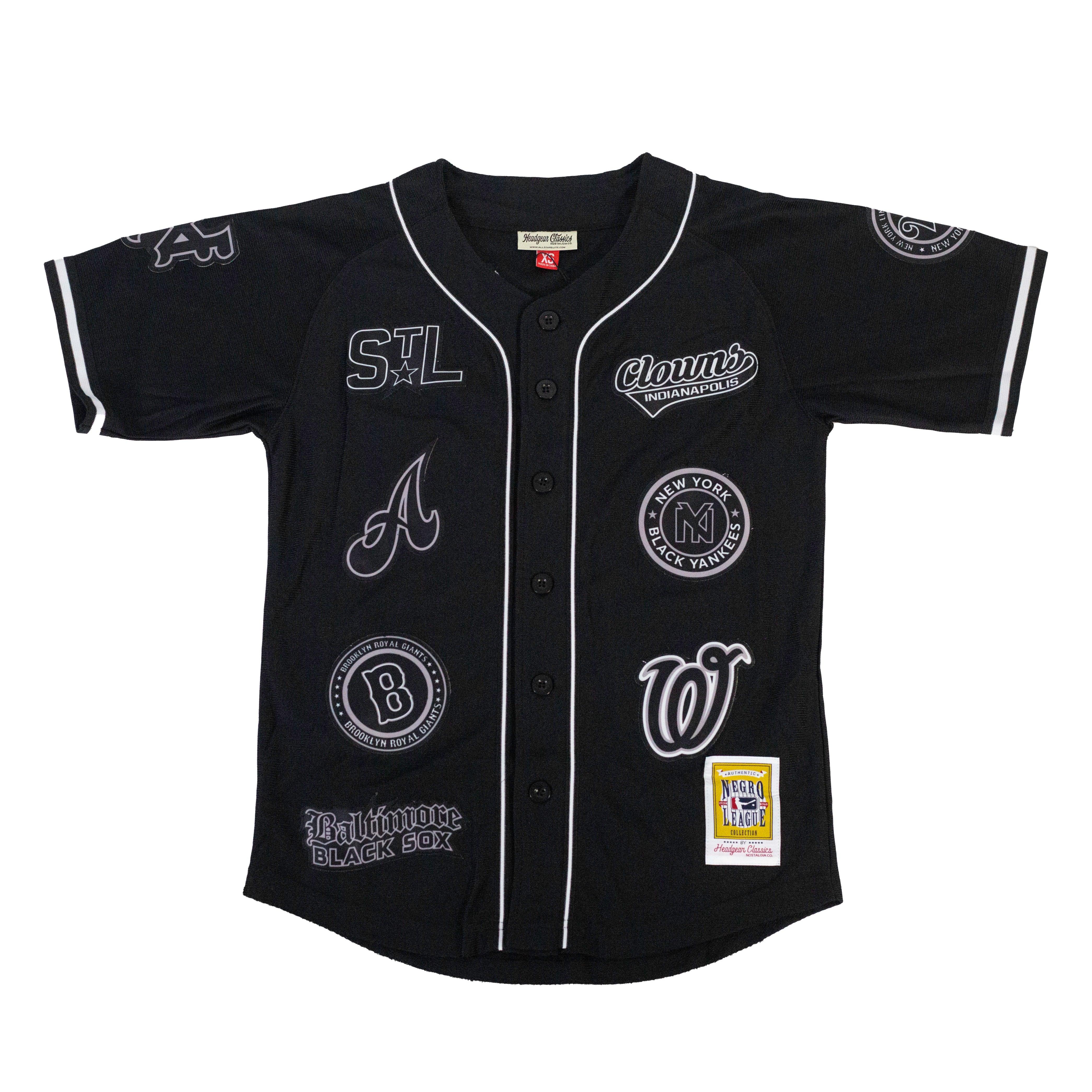 NEGRO LEAGUE VERTICAL COLLAGE BUTTOM DOWN BASEBALL JERSEY