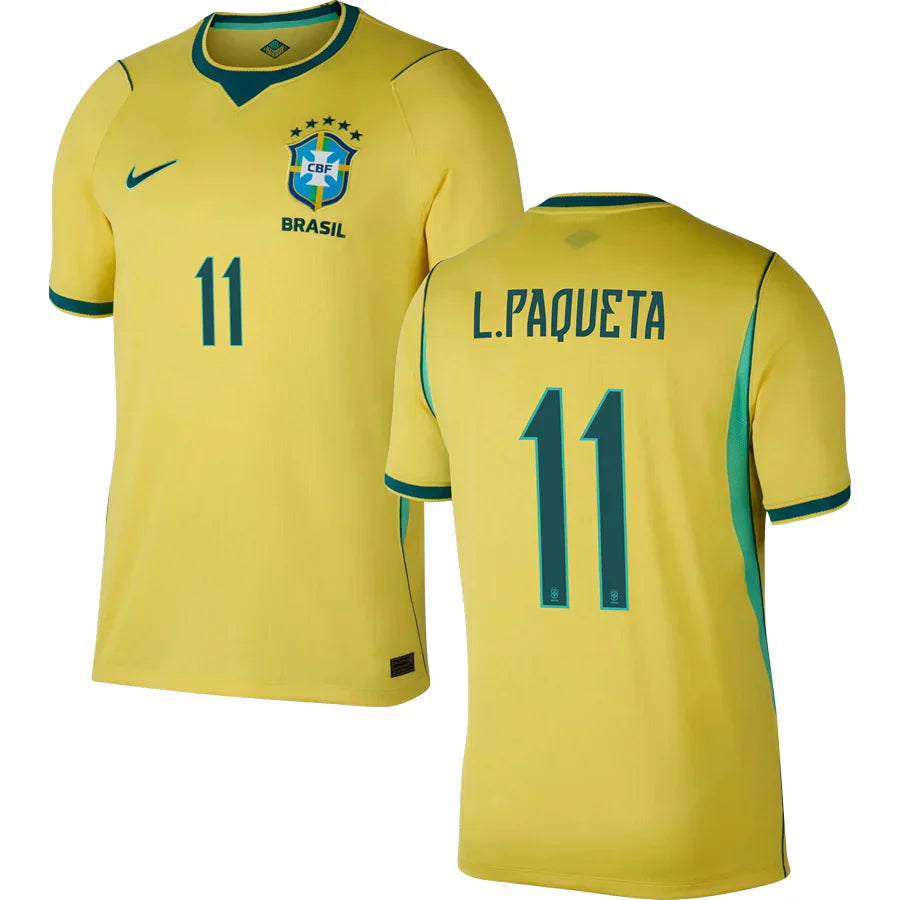 Men’s #11 Lucas Paquetá 2026  World Cup Brazil Jersey