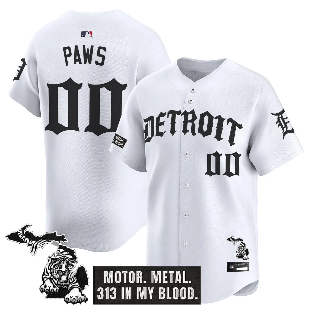 Detroit Tigers 'Old English Edition' Vapor Premier Limited Jersey - All Stitched - White