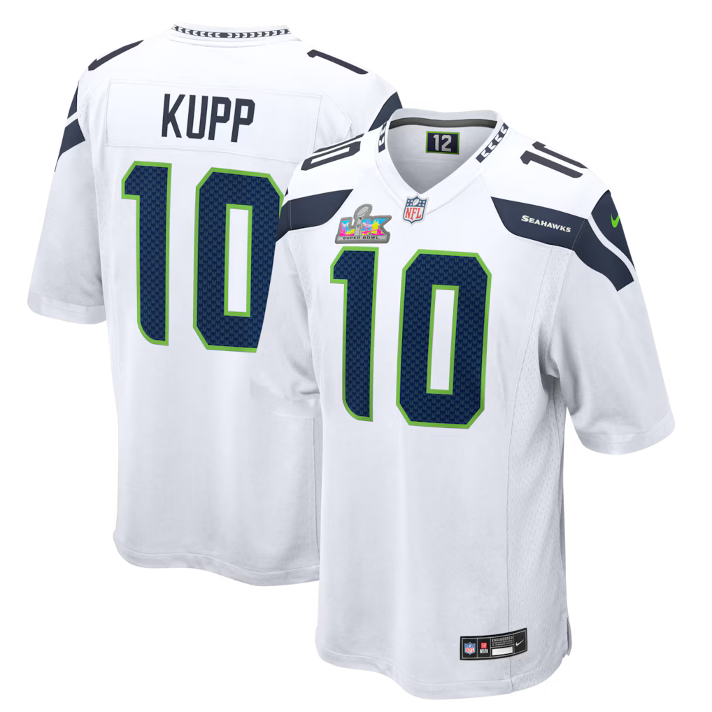 Seattle Seahawks Road Game Super Bowl LX Patch Jersey - White