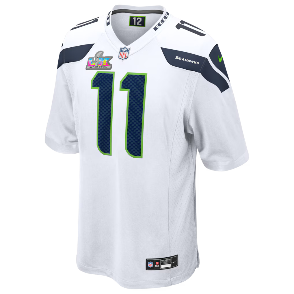 Seattle Seahawks Road Game Super Bowl LX Patch Jersey - White