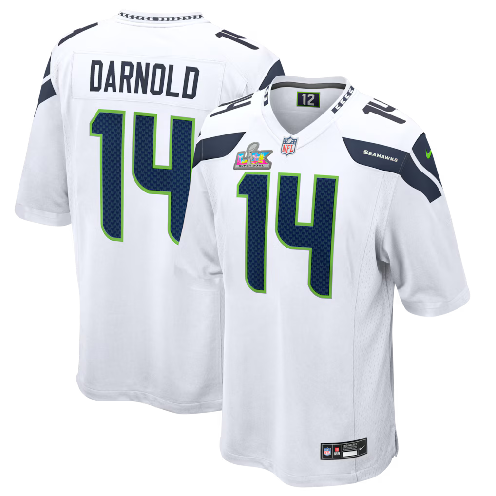 Seattle Seahawks Road Game Super Bowl LX Patch Jersey - White