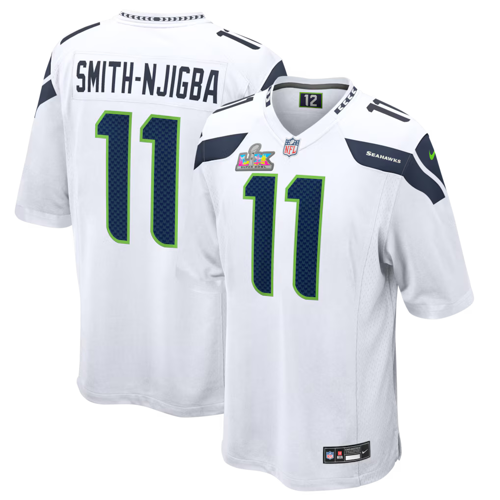 Seattle Seahawks Road Game Super Bowl LX Patch Jersey - White