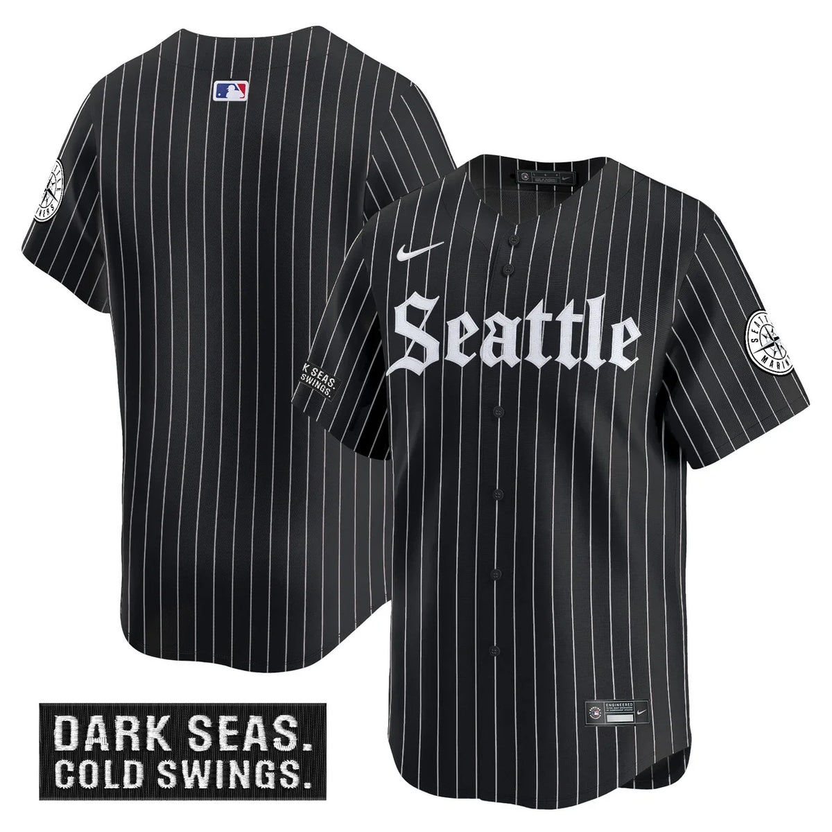 Men's Seattle Mariners 'Deep Sea Gothic Edition' Vapor Premier Limited Jersey - All Stitched