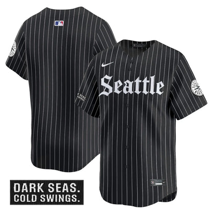 Men's Seattle Mariners 'Deep Sea Gothic Edition' Vapor Premier Limited Jersey - All Stitched