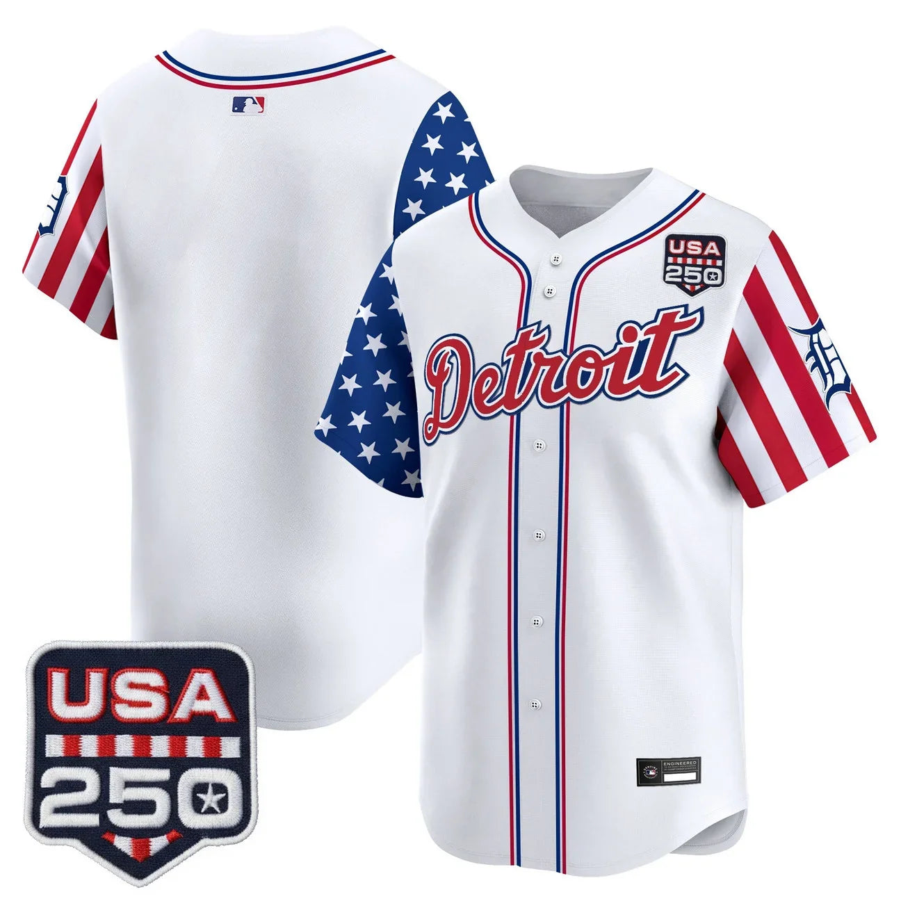 Detroit Tigers "America250 Edition" Vapor Premier Limited Jersey - All Stitched - White